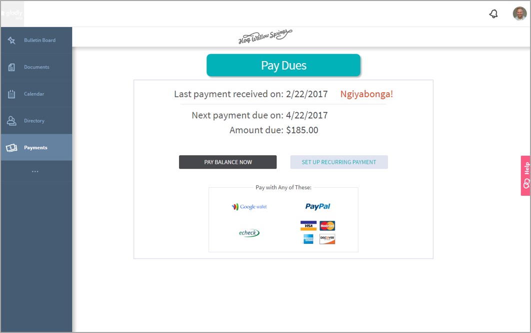 HOA Dues Payment
